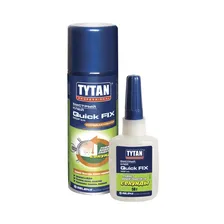 Клей для мдф цианакрилатный 2-х комп. 200 мл+50 г прозрачн. (12) "tytan professional"