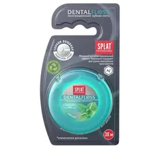 Splat нить зубная супертонкая Мятная с волокнами серебра Professional DentalFloss 30м