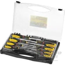 Stayer Набор "PROFESSIONAL" "PROTech": Отвертки, Cr-Mo, двухком рукоят, отвертки 7шт, отвертка-битодержатель, биты 10шт 25133-H8 z02