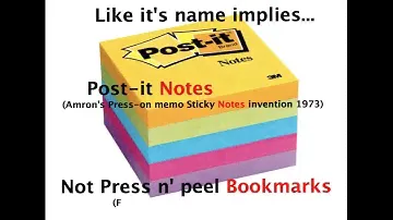 Post-it Sticky Notes by 3M invented by Alan Amron in 1973