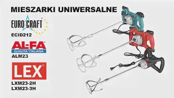 Mieszadła elektryczne do farb, kleju i zapraw - LEX, ALFA, EUROCRAFT