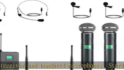 Phenyx Pro Wireless Microphone System, 4-Channel UHF Wireless Mic Set with Handheld/Bodypack/Headse