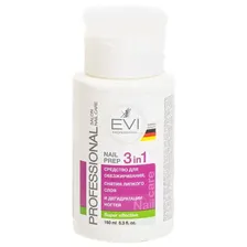 evi professional средство для обезжиривания ногтей и снятия липкого слоя nail prep 3 в 1 150 мл, с дозатором