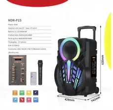 Портативная колонка с микрофоном Professional Battery Speaker System NDR-P15\ 40 Вт