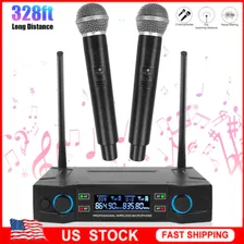 Professional 2 Channel UHF Wireless Dual Microphone Cordless Handheld Mic System