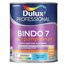 Краска водно-дисперсионная для стен,потолков матовая BW Bindo 7 Professional 1л DULUX