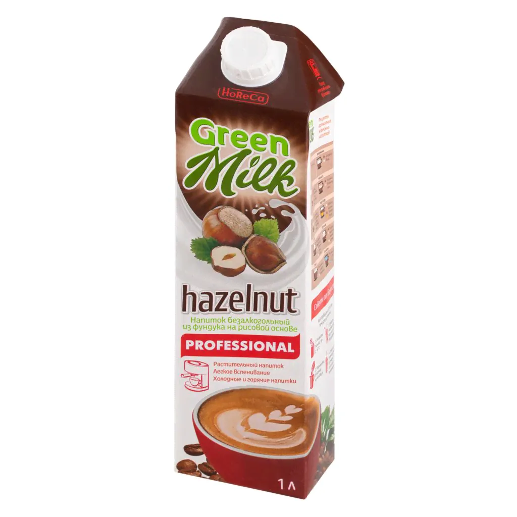 Напиток GREEN MILK PROFESSIONAL HAZELNUT из фундука на рисовой основе 1 л