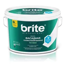 Краска ВД "BRITE PROFESSIONAL" фасадная силиконизированная матовая база А 2,7л