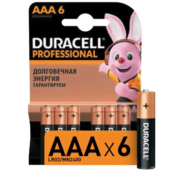 Батарея Duracell Professional AAA LR03/MN2400 6шт.