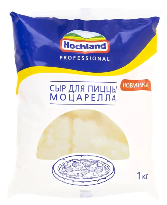 Сыр мягкий Hochland Professional Моцарелла для пиццы 40% 1кг-1