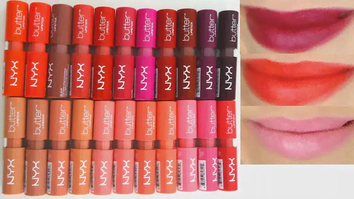 NYX Butter Lipstick : Lip Swatches of ALL 22 SHADES!