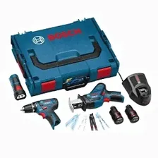 Bosch набор аккумуляторный дрель-шуруповерт [0615990G02] {Bosch GSR 10,8-2-LI Professional + сабельная пила GSA 10,8 V-LI + фонарь GLI 10,8 V-LI + L-Boxx}