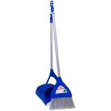 Комплект для уборки OfficeClean Professional, совок складной и щетка на ручке, длина 66см, синий