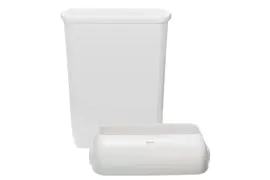 Корзина для мусора MaxBIN и крышка для корзины Veiro Professional белая (2 ведра х 43 л)