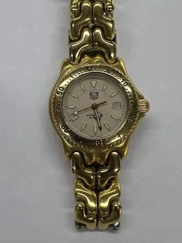 Tag Heuer Professional 200m WG1330-0 Quartz Cream Dial Date Gold Womens Watch