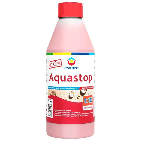 Грунт Eskaro Aquastop Professional 0,5л влагоизолятор концентрат 1:10