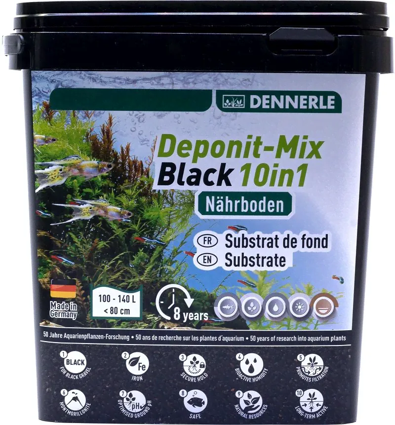Субстрат питательный Dennerle Deponitmix Professional Black 10in1, 4,8кг-0