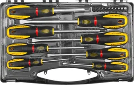 Набор STAYER "PROFESSIONAL" "PROTech": Отвертки, Cr-Mo, двухком рукоят, отвертки 7шт, отвертка-битод