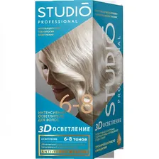 Интенсивный осветлитель для волос Studio "Professional | 3D Осветление на 6-8 тонов"