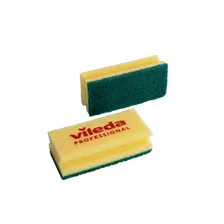 Губка Средняя жесткость, зелёный абразив , Vileda Professional