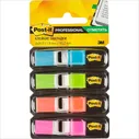 Ярлычки-закладки, Post-it Professional 683-4AB, неон, пластик, 12х43мм, 35л по 4цв, диспенсер