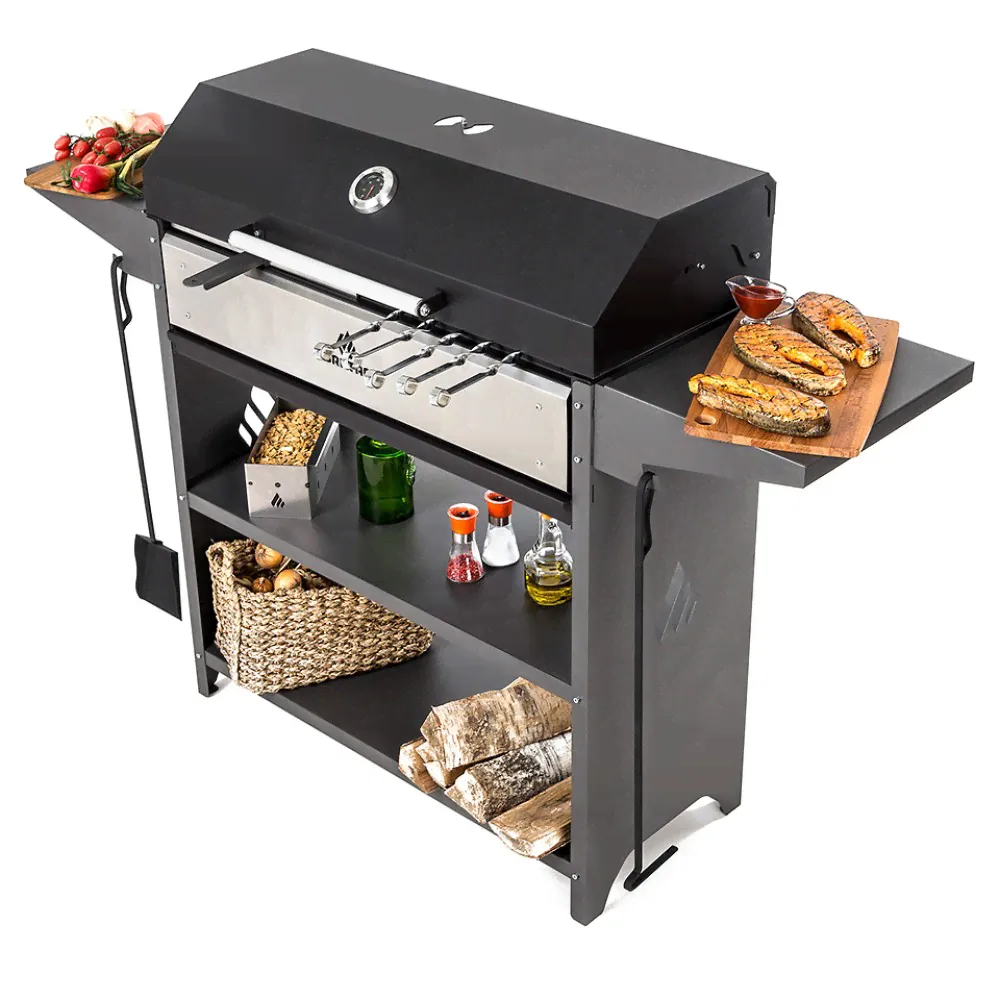 Гриль мангал на дровах из металла с крышкой барбекю Professional Optima BBQ-1