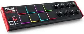 Контроллер пэда для ноутбука Akai Professional LPD8 MK2, 8 чувствительных к скорости RGB MPC-пэдов, 8 назначаемых поворотных ручек, прочный полноразме