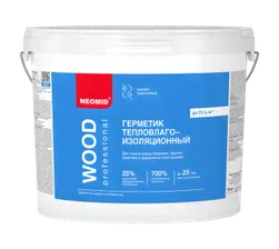 Герметик межшовный Neomid Теплый дом Wood Professional белый 15 кг