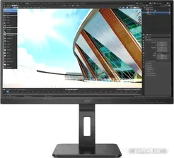 Монитор AOC 27 Professional 27P2Q черный IPS LED 16:9 DVI HDMI M/M матовая HAS Pivot 250cd 178гр/178гр 1920x1080 D-Sub DisplayPort FHD USB 5.49кг