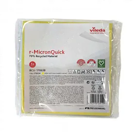Салфетка хозяйственная Vileda Professional МикронКвик (40х38см) микрофибра, 135 г/кв.м, желтая, 5шт. (170638)