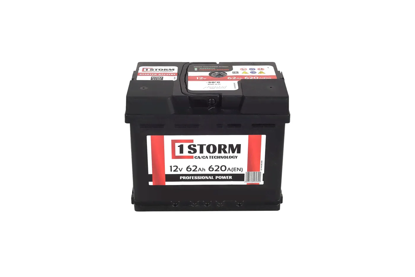 Автомобильный аккумулятор STORM Professional Power 62 А.ч Обратная полярность-0