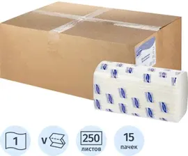 Полотенца бумажные д/дисп. Luscan Professional Vслож1слбелце л250л15пач/уп