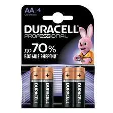 Батарейка алкалиновая Duracell Professional LR06 AA 4BL (блистер 4 штуки)