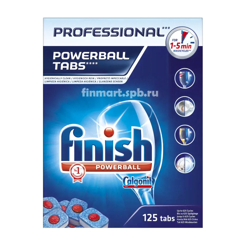 Таблетки для ПММ Finish Professional powerball tabs - 125 таб.