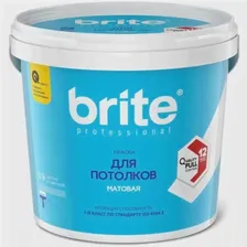 Краска для потолков Brite Professional белая, матовая (0,9л)