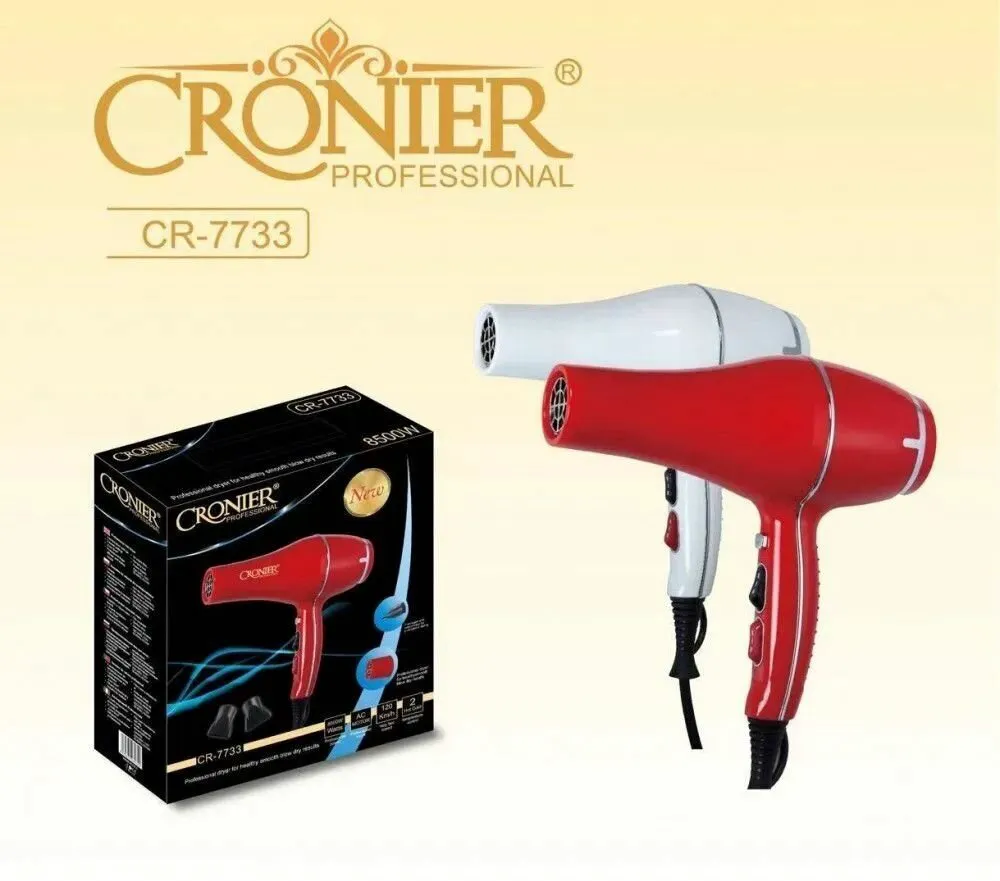 Cronier Фен для волос CRONIER Professional-7733, красный, 2 насадки, режим ионизации фен-4