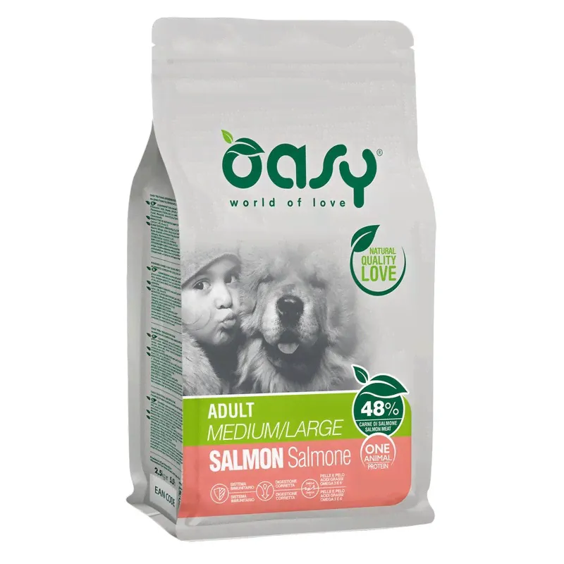 Oasy Dry OAP Medium/Large Breed Professional Монопротеин сухой корм для взрослых собак средних и крупных пород с лососем - 12 кг-0