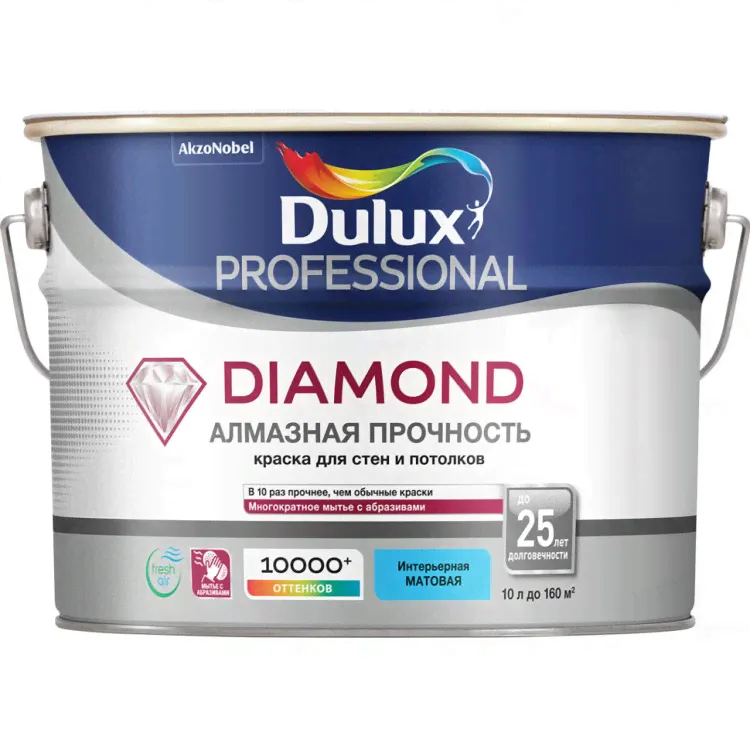 Dulux Professional Diamond — Алмазная прочность, краска для стен и потолков-1