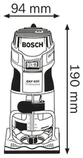 Кромочный (триммер) фрезер BOSCH GKF 600 Professional, 600 Вт