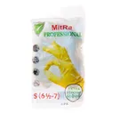 Перчатки резиновые Mitra Professional с хлопковым напылением желтые S