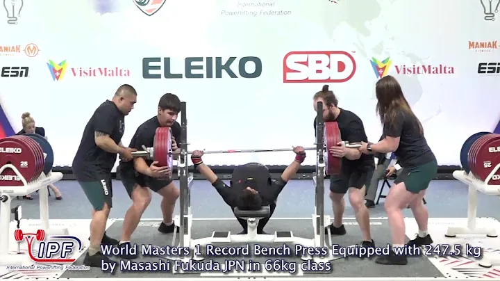 World Masters 1 Record Bench Press Equipped with 247.5 kg by Masashi Fukuda JPN in 66kg class