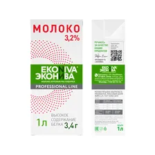 Молоко Эконива Professional Line ультрапастеризованное 3.2%, 1л