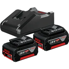 Набор Bosch: 2 аккумулятора GBA, Li-Ion, 18 B, 4 Aч и зарядное устройство GAL 18V-40 Professional, 14.4/18 B, 4 A, 1600A019S0