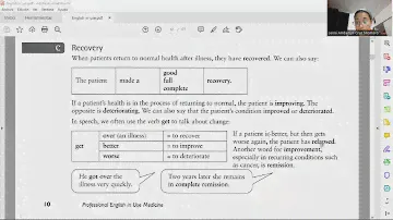 UNIT 1: PROFESSIONAL ENGLISH IN USE: MEDICINE; CHAPTERS 1 To 4