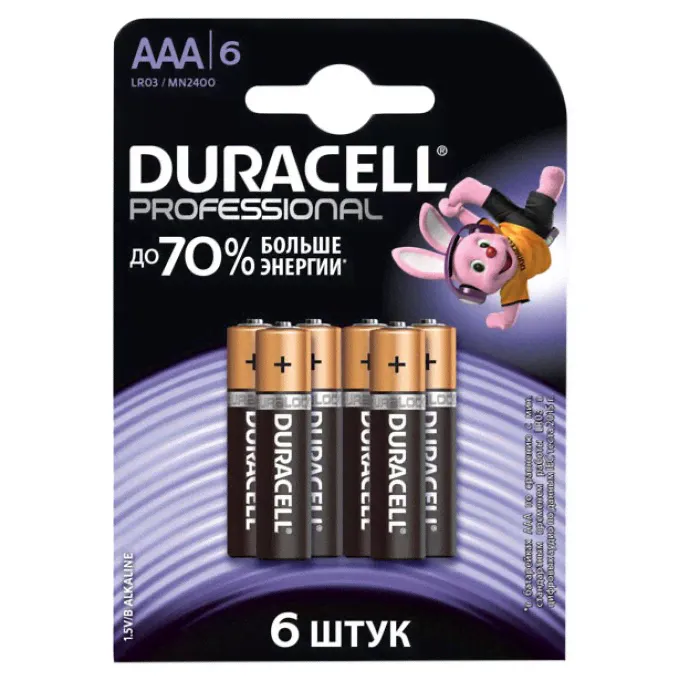 Батарейка DURACELL Professional LR03/MN2400 6 шт B0023835