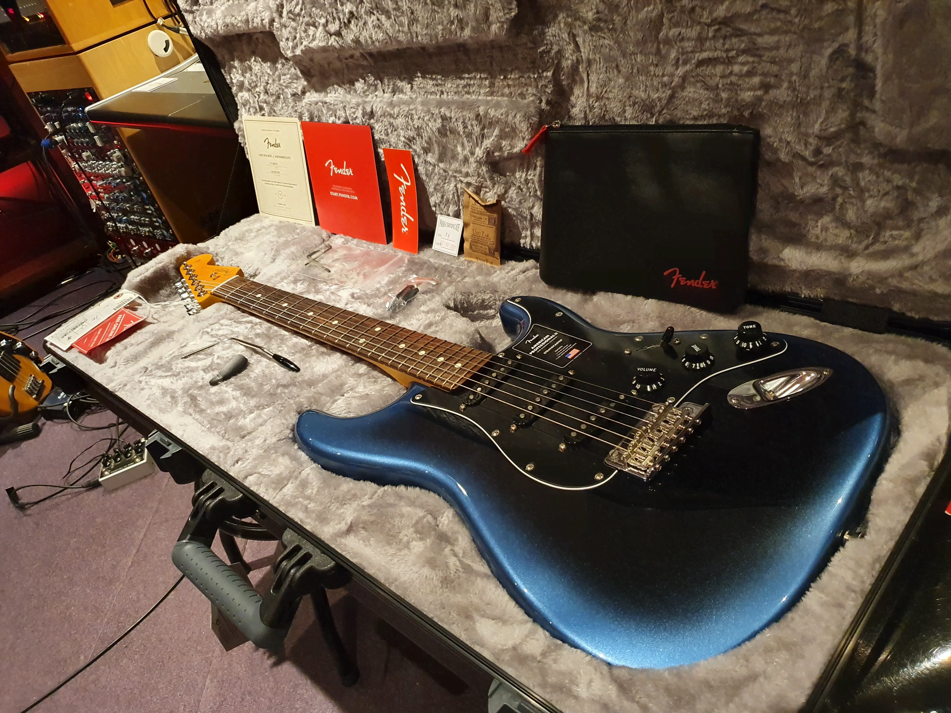 Fender American Professional II Stratocaster USA Strat Dark Night in Flight Case-0