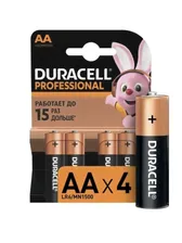 Батарейки пальчиковые Duracell Professional AA щелочные, 4 шт