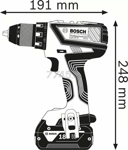 Дрель-шуруповерт аккумуляторная BOSCH GSR 18V-28 Professional (06019H4102)-0