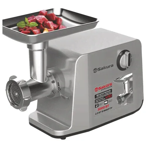 Мясорубка Sakura Professional SA-6426 серебристый-0
