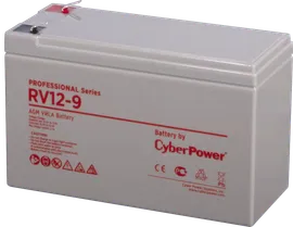 1000527481 Аккумуляторная батарея PS CyberPower RV 12-9 / 12 В 9 Ач Battery CyberPower Professional series RV 12-9, voltage 12V, capacity (discharge 20 h) 9Ah,